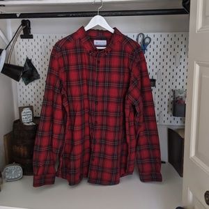 Columbia Sportswear Men's Button Down Red Flannel